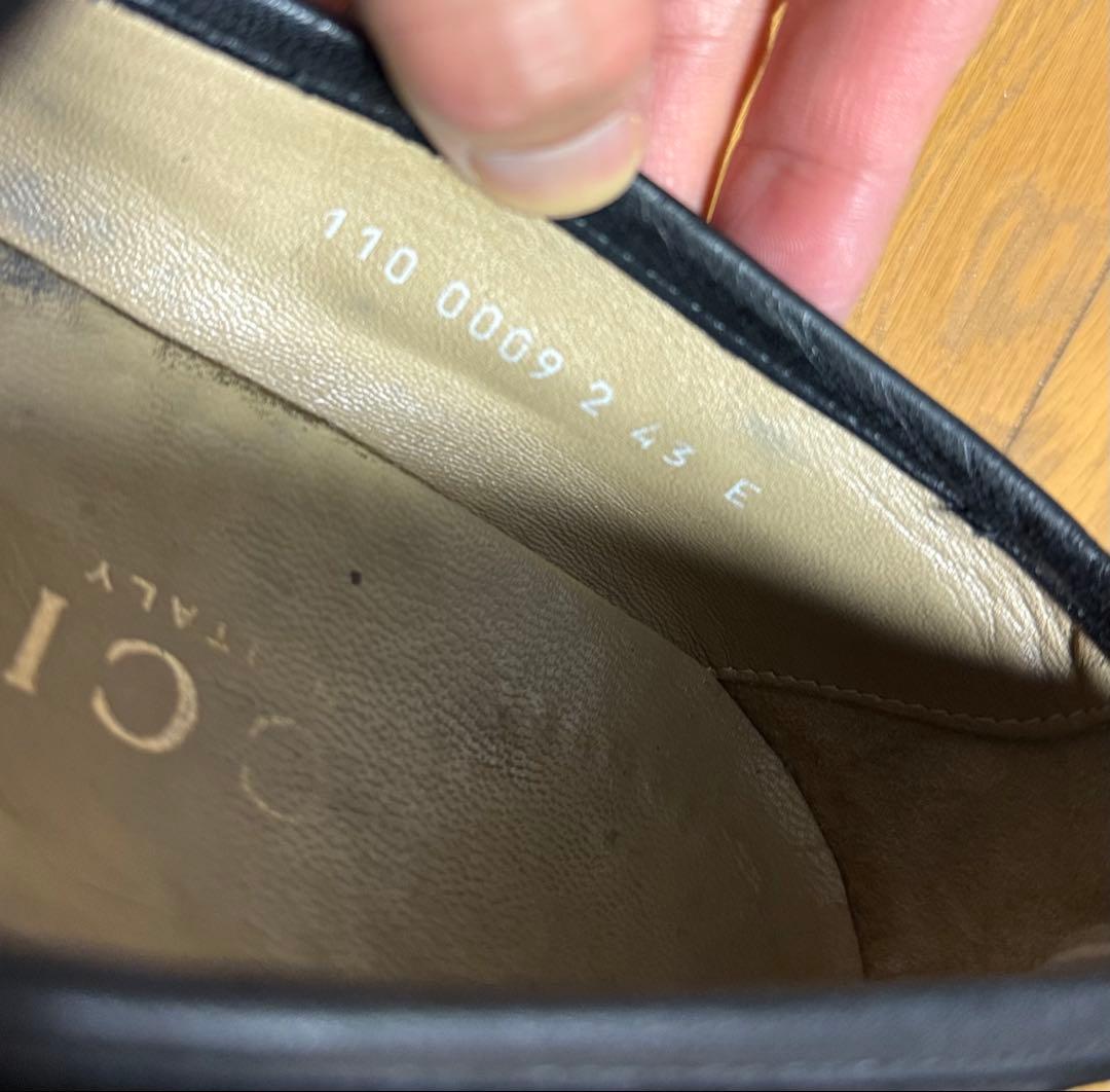 GUCCI ブラックスエード ホースビット ローファー 43E