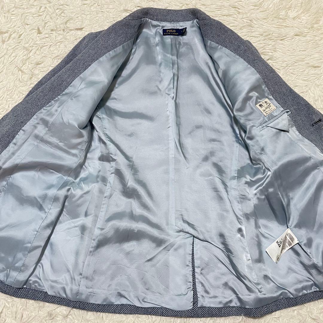 極美品 ラルフローレン ツイードジャケット ブルーツイード ブレザー 近年モデル