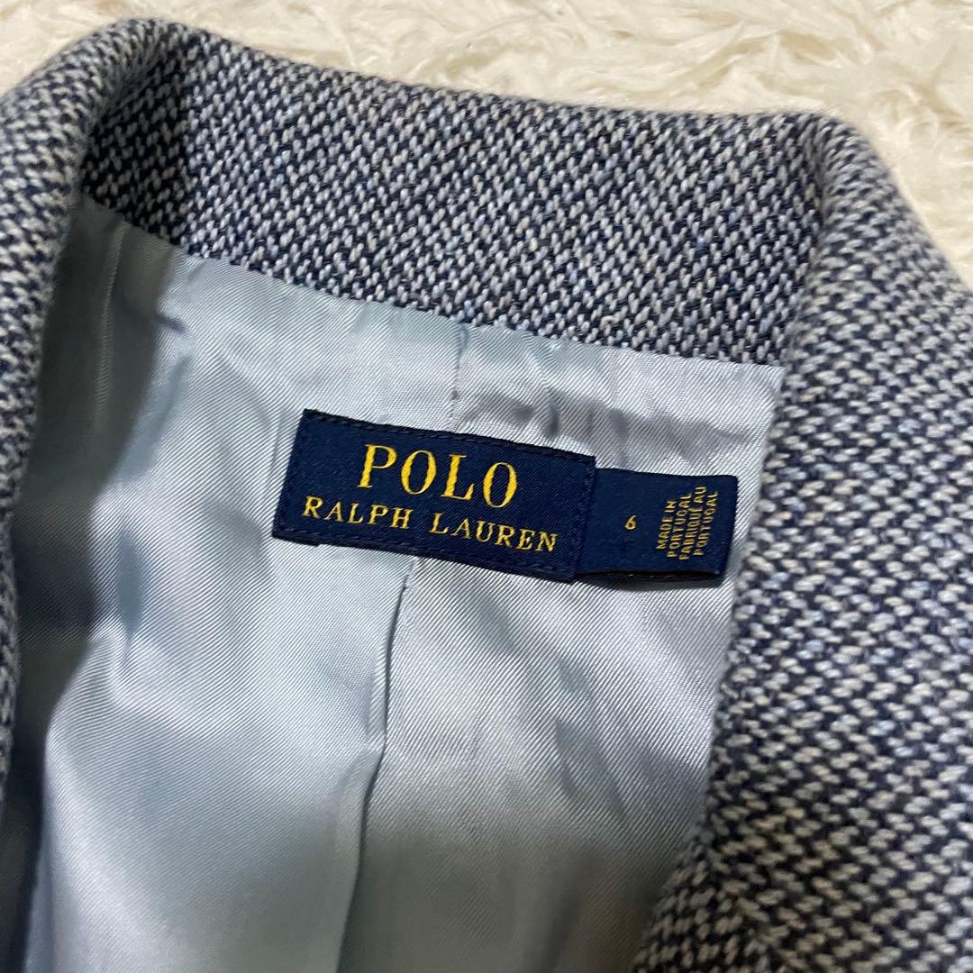 極美品 ラルフローレン ツイードジャケット ブルーツイード ブレザー 近年モデル