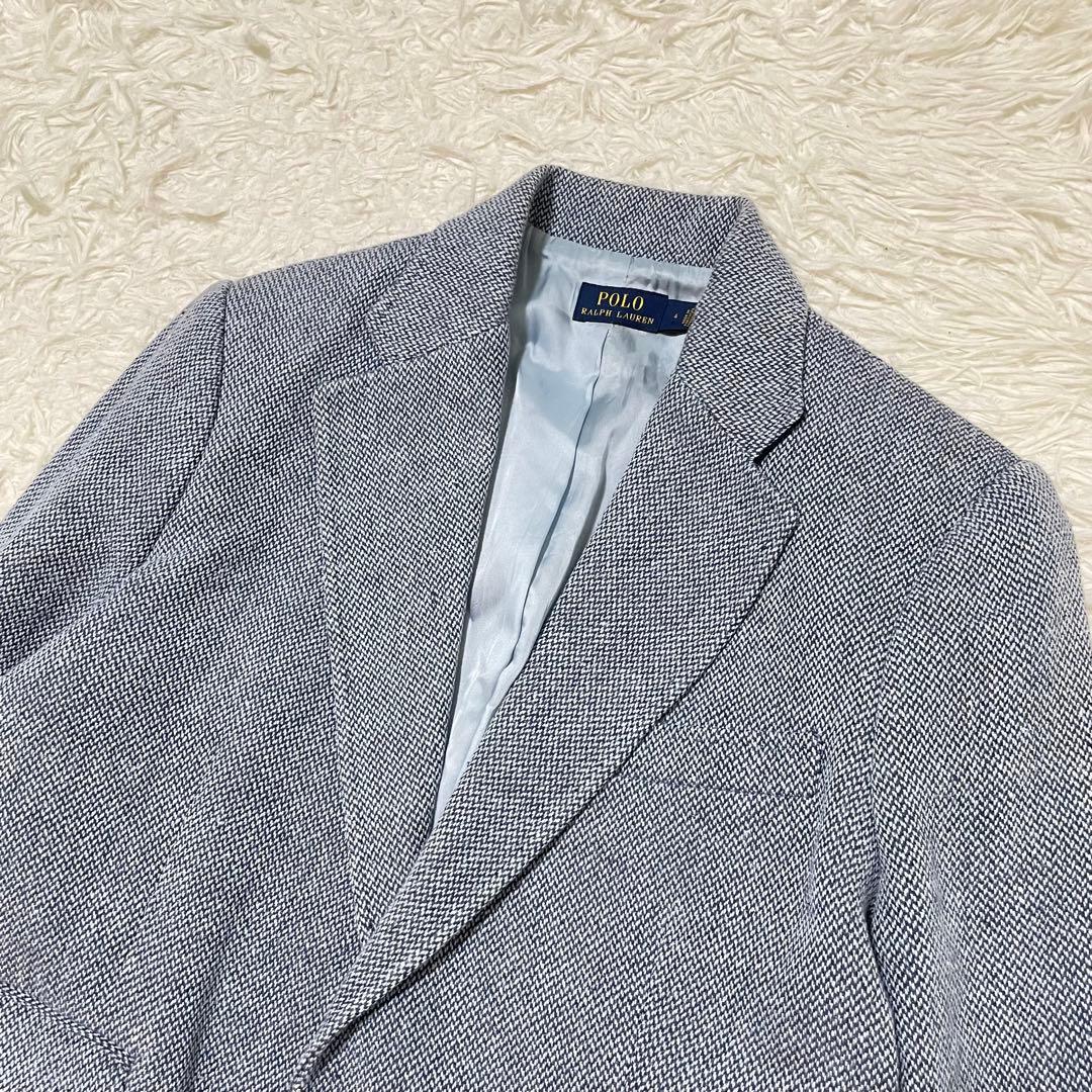 極美品 ラルフローレン ツイードジャケット ブルーツイード ブレザー 近年モデル