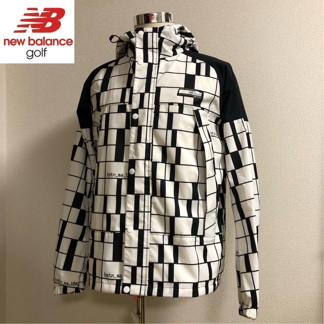 ニューバランスゴルフ 撥水 ダブルジップ パーカー ホワイト ブラック サイズ5