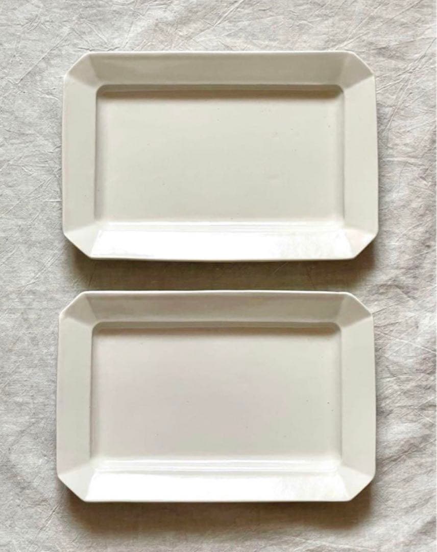 岡田直人 さん スクエア 隅切り 長角皿 未使用【1枚】