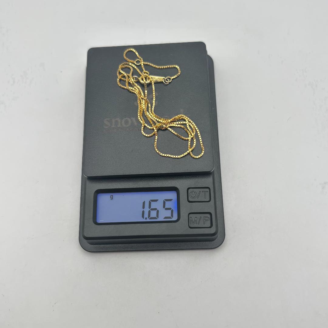 極美品K18ゴールド ネックレス 1.65g ロブスタークラスプ