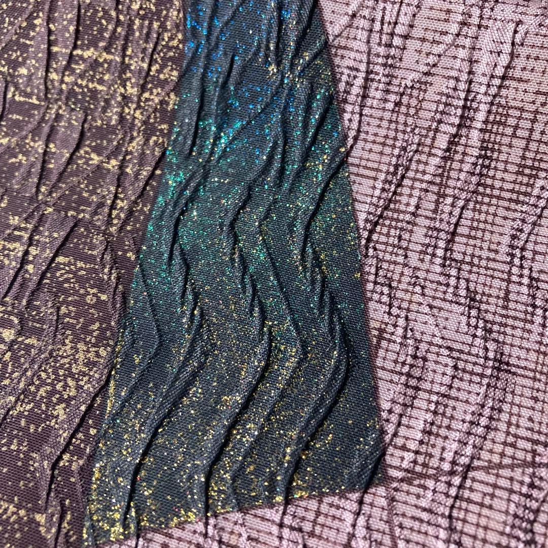 FF-212 袋帯 全通 洒落袋帯 モダン 膨れ織 正絹 芯なし 柔らか 正絹