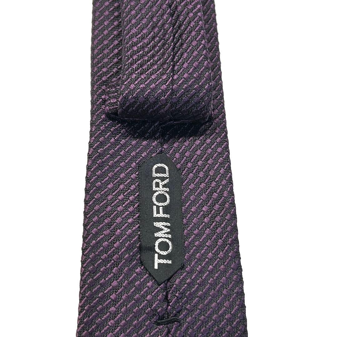 【未使用に近い✨】トムフォード ネクタイ パープルナロー ジャガード 高級シルク