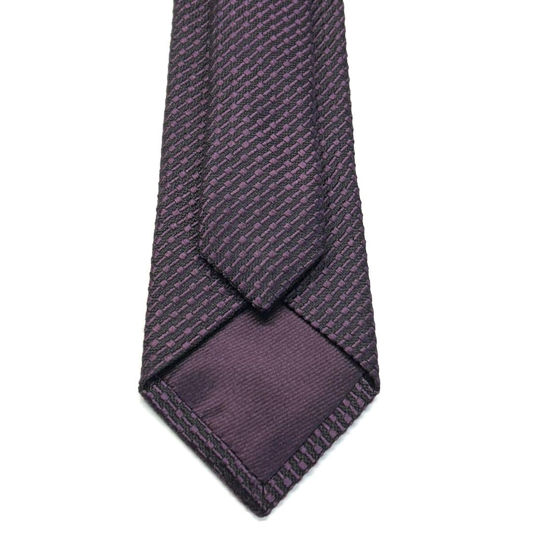 【未使用に近い✨】トムフォード ネクタイ パープルナロー ジャガード 高級シルク