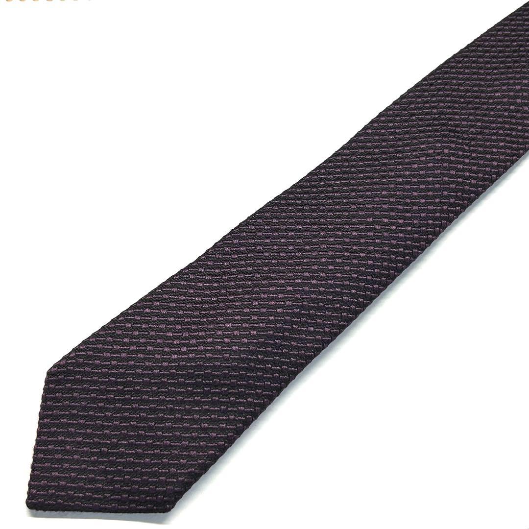 【未使用に近い✨】トムフォード ネクタイ パープルナロー ジャガード 高級シルク