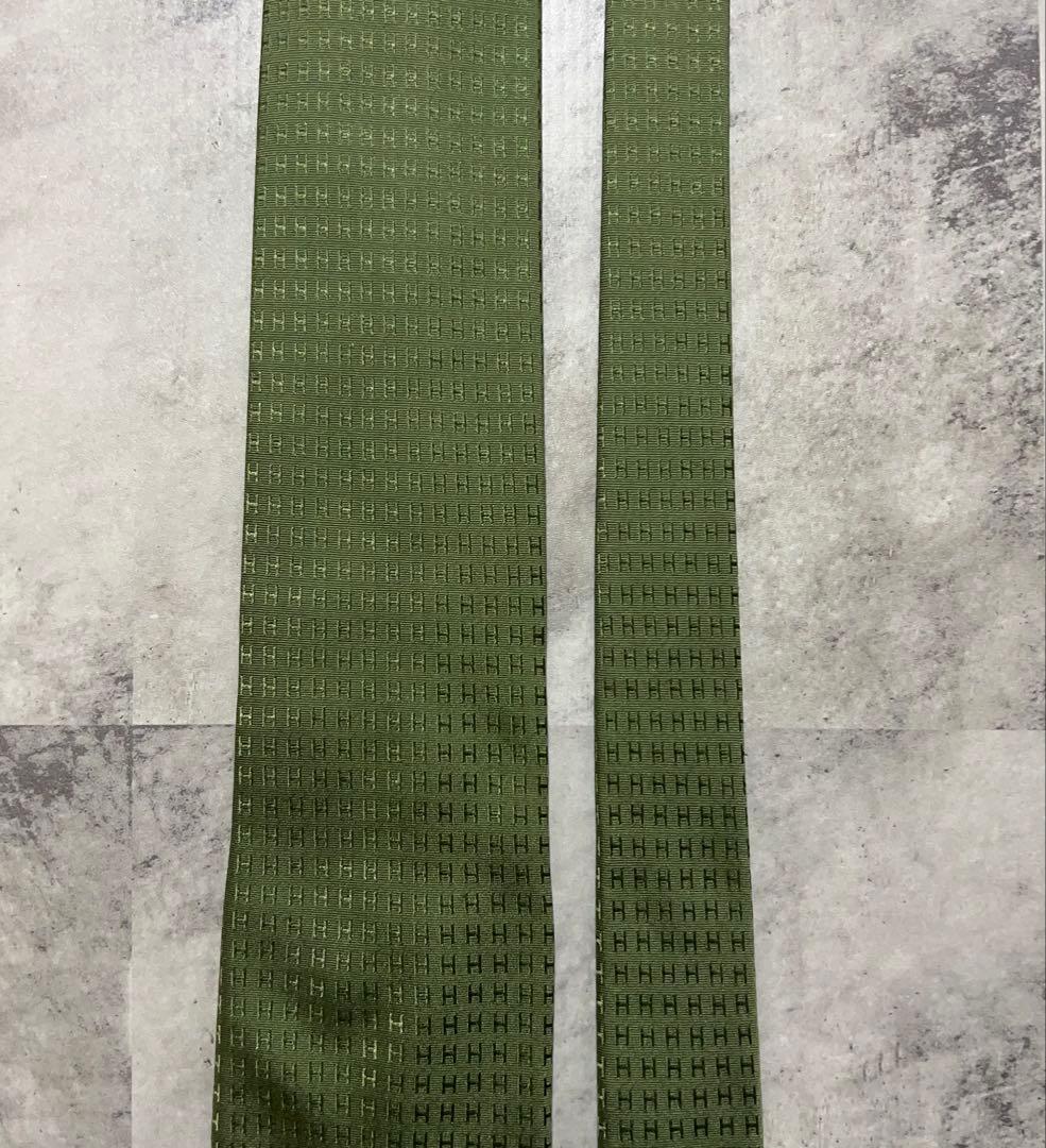 HERMES ネクタイ ハイブランド ファソネ カーキ