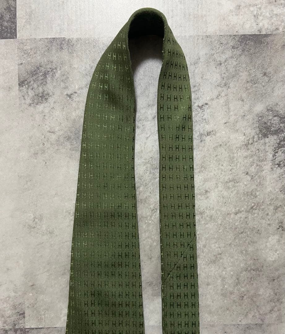 HERMES ネクタイ ハイブランド ファソネ カーキ