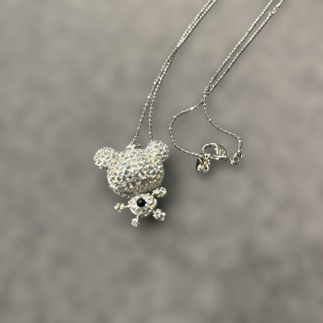 【希少】SWAROVSKI スワロフスキー ロングネックレス クリスタルベア
