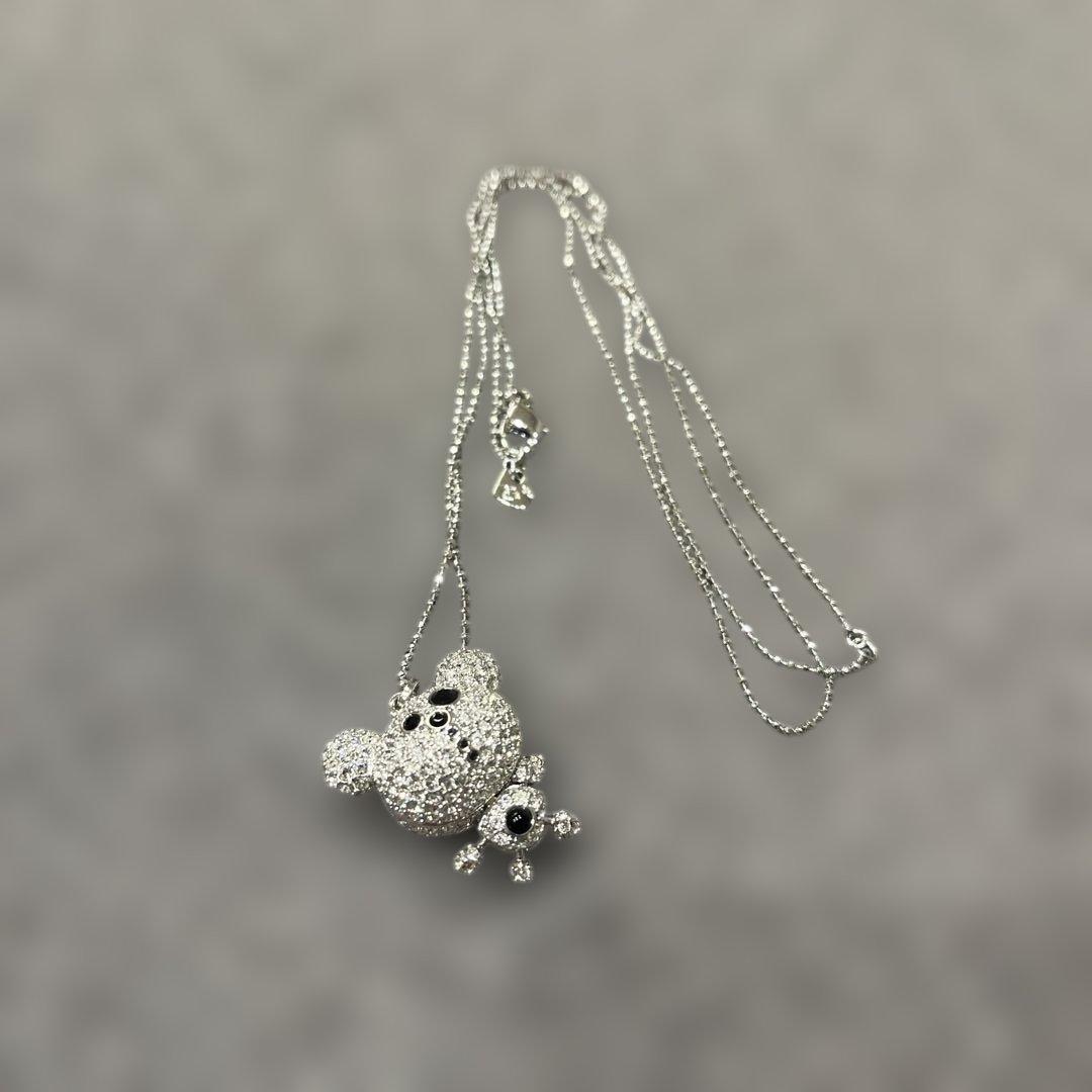 【希少】SWAROVSKI スワロフスキー ロングネックレス クリスタルベア