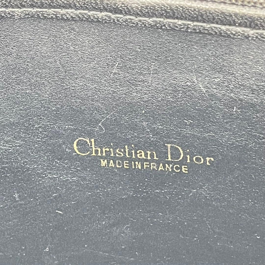 クリスチャンディオール ショルダーバッグ 肩掛け トロッター柄 ロゴ金具 黒