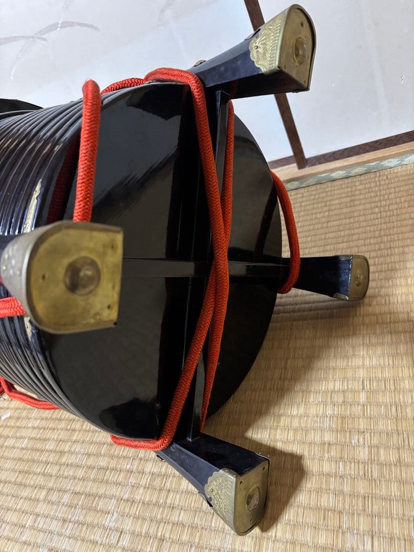 お値下 行器(ほかい) 江戸時代儀礼贈答に食物(饅頭餅菓子)容器 漆塗り 金具貼