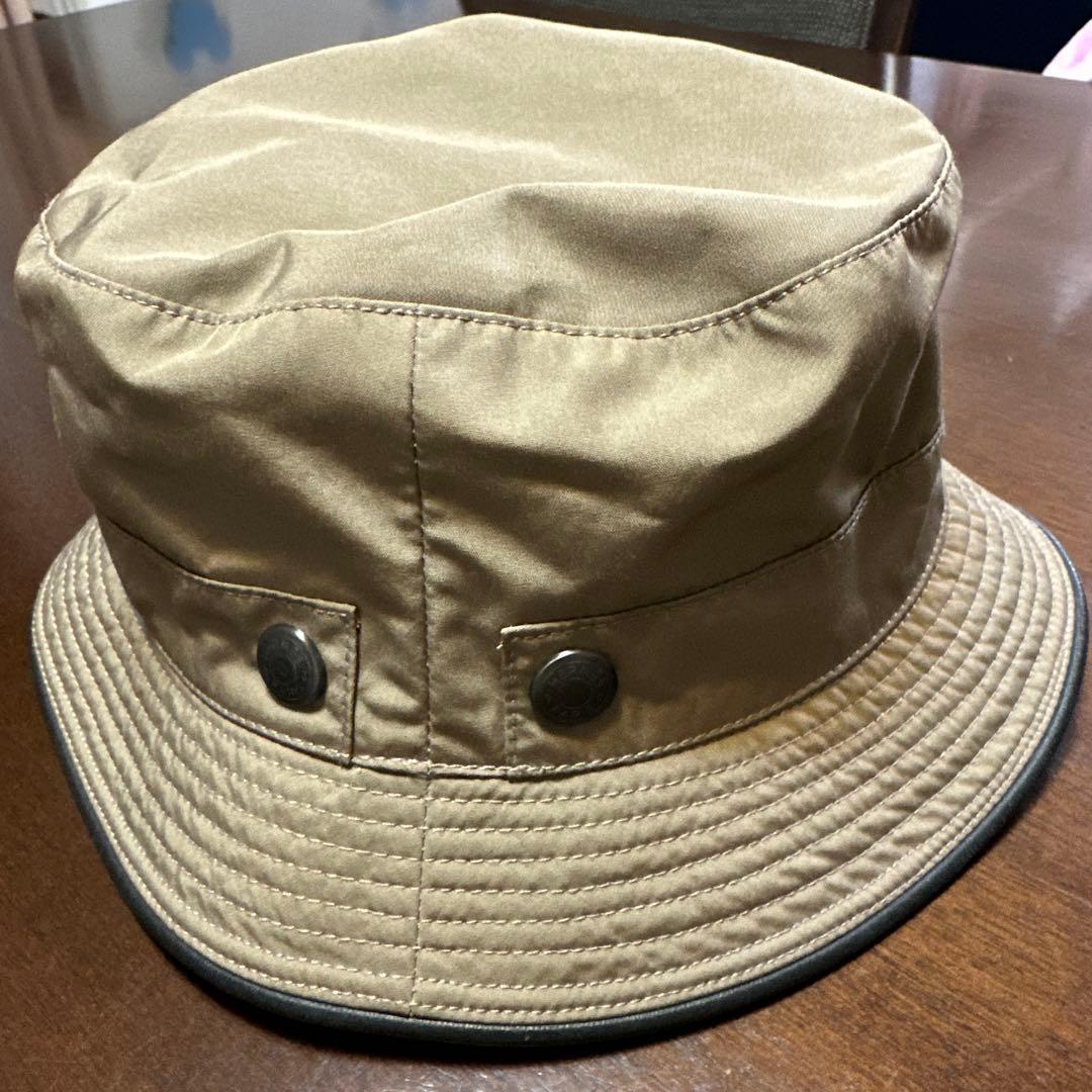 HERMES ベージュ カーキ　ハット 帽子　S エルメス