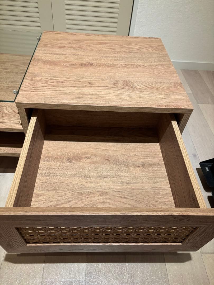 LOWYA ラタン調センターテーブル[幅80]