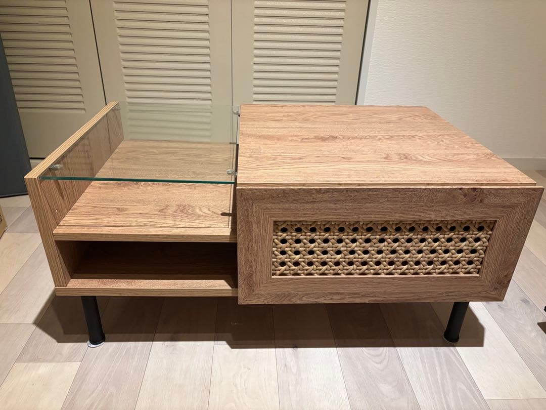 LOWYA ラタン調センターテーブル[幅80]