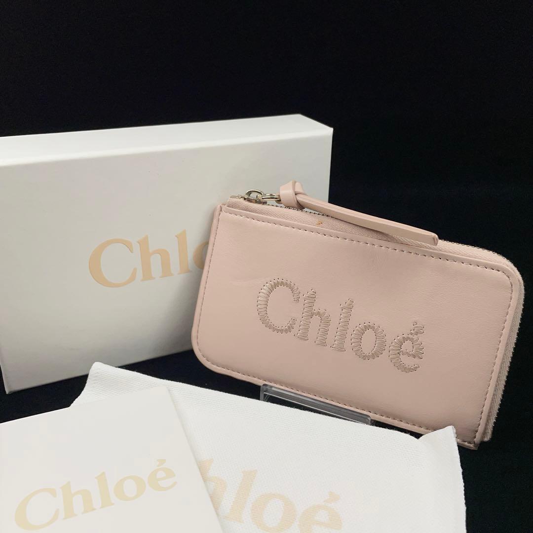 4374 クロエ レザーケース カードケース ロゴ 刺繍 箱付