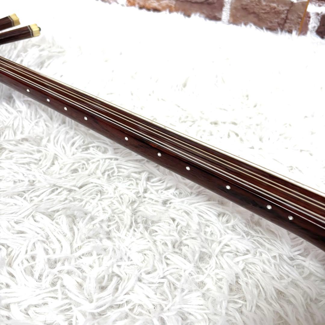 希少6弦✨美品✨沖縄 六線三線 本蛇皮 三味線 ハードケース 演奏可能