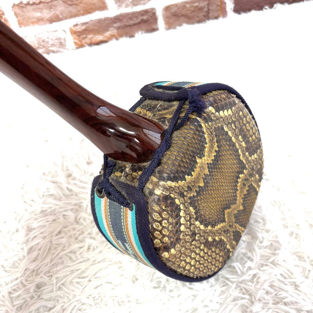 希少6弦✨美品✨沖縄 六線三線 本蛇皮 三味線 ハードケース 演奏可能