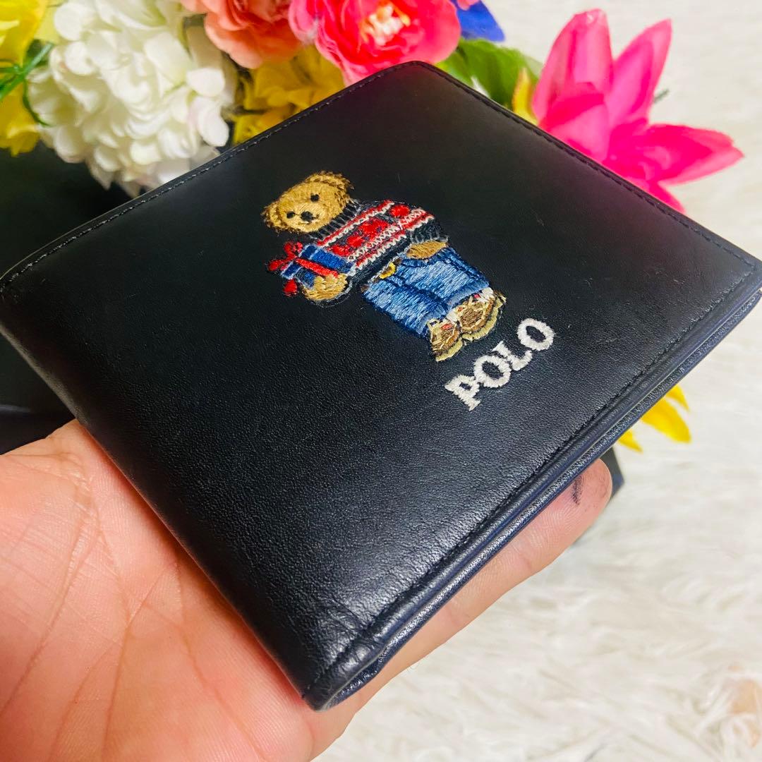 本革✨RALPH LAUREN✨ラルフローレン✨財布✨ポロベア✨レザー✨二つ折り