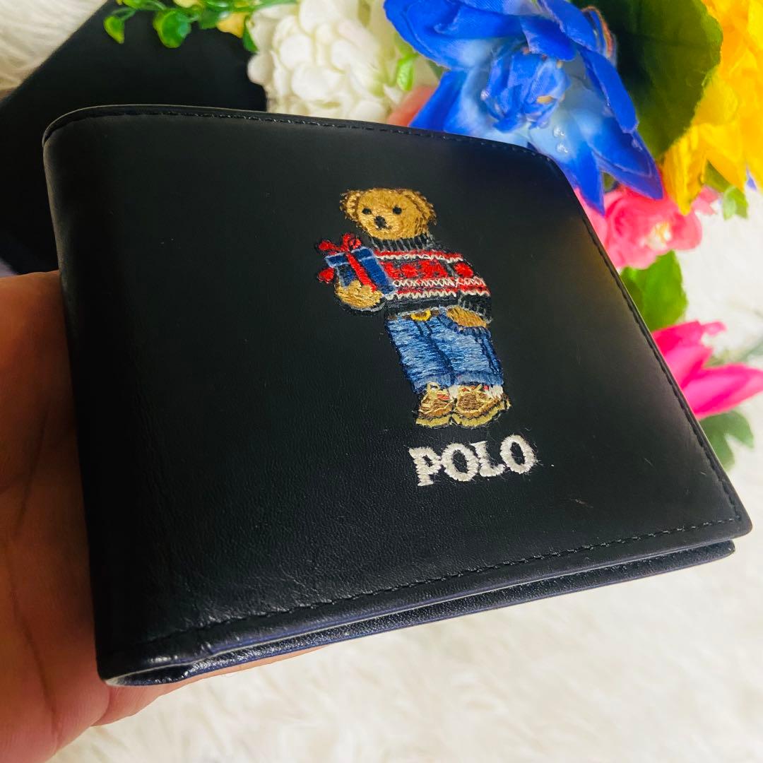 本革✨RALPH LAUREN✨ラルフローレン✨財布✨ポロベア✨レザー✨二つ折り