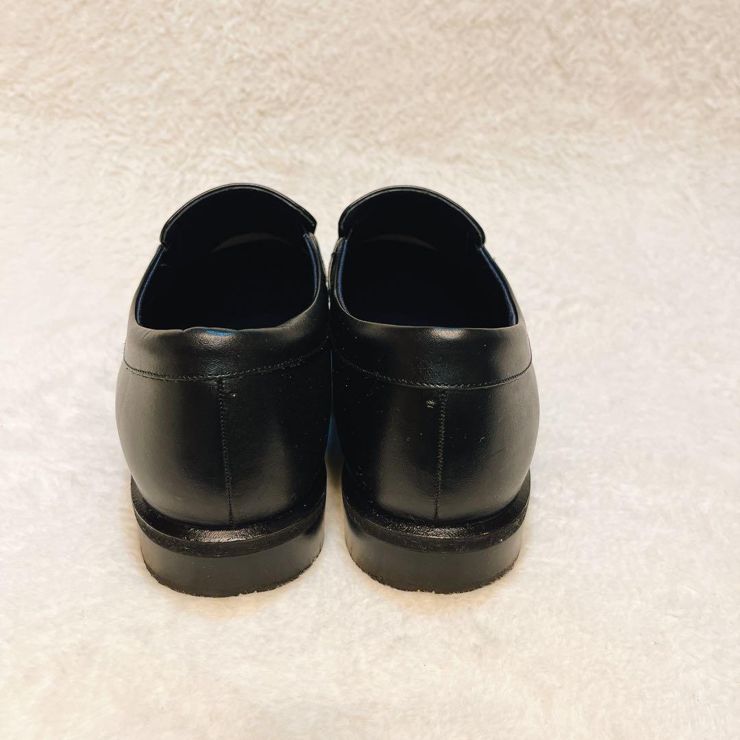 アシックス ランウォーク ビジネスシューズ 黒 本革 ローファー 通勤通学