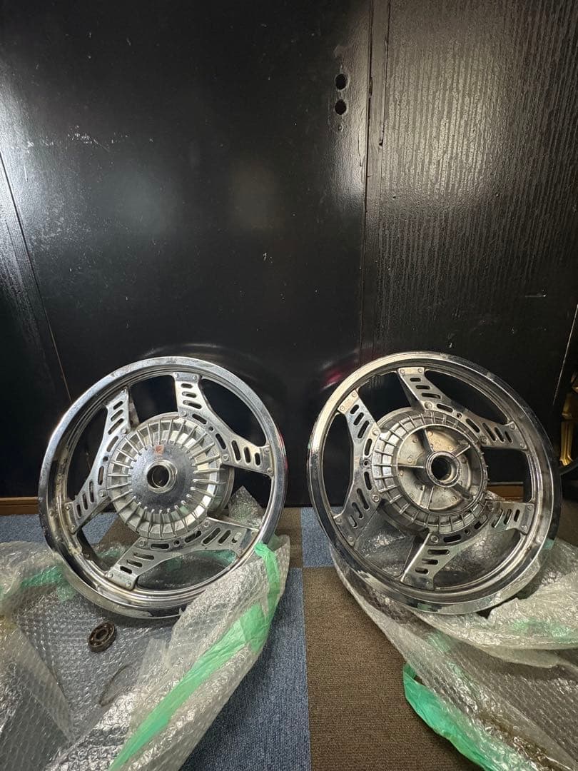 cbx400f前後ホイール メッキ　R