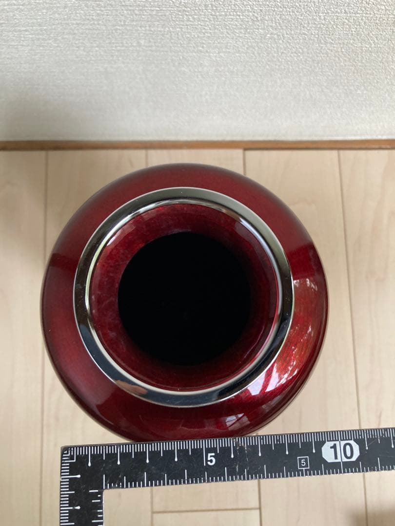 七宝焼花瓶　木箱・台座付