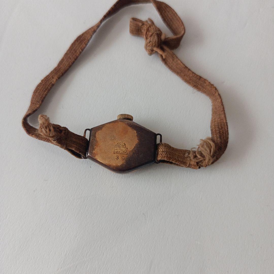 手巻き時計 ゴールド 六角形