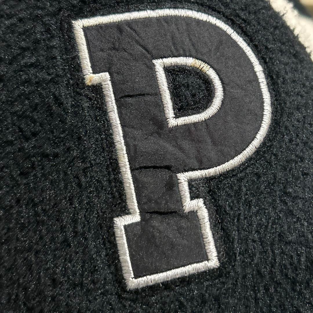 ピンクハウス ボアスタジャン オーバーサイズ ワッペン ブラック