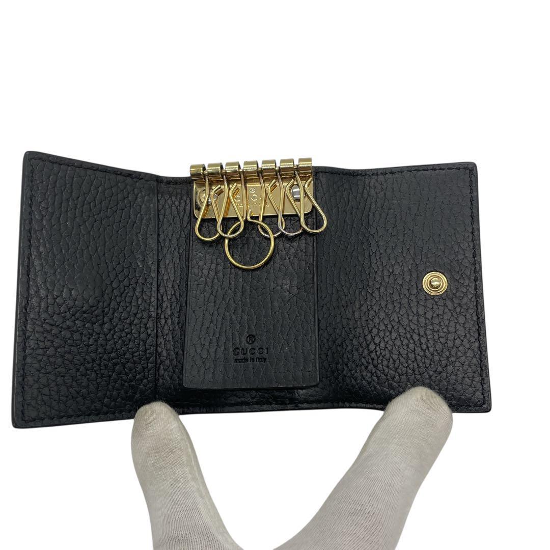 【極美品】GUCCI キーケース GGスプリーム レザー 黒 美品