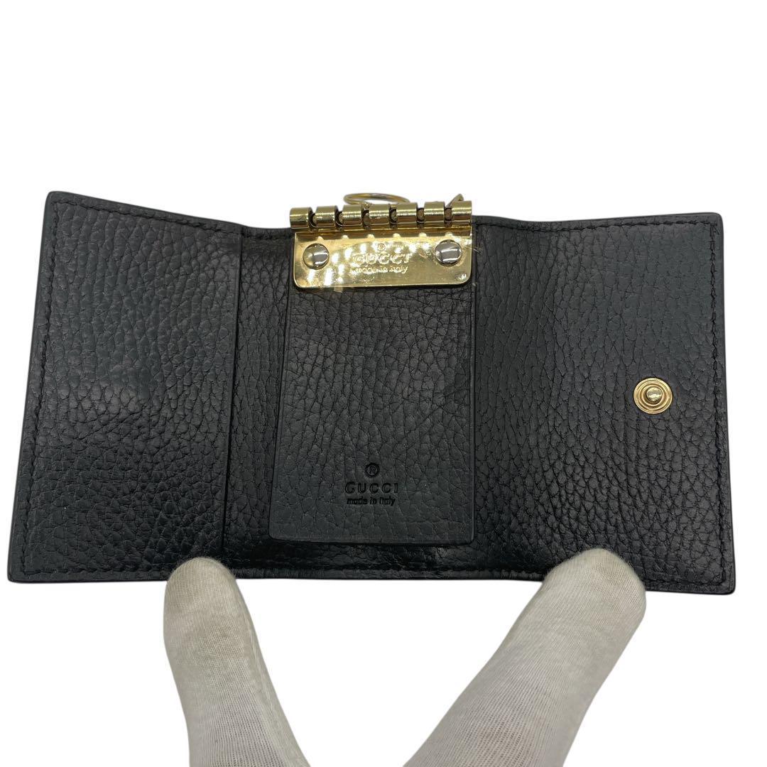 【極美品】GUCCI キーケース GGスプリーム レザー 黒 美品