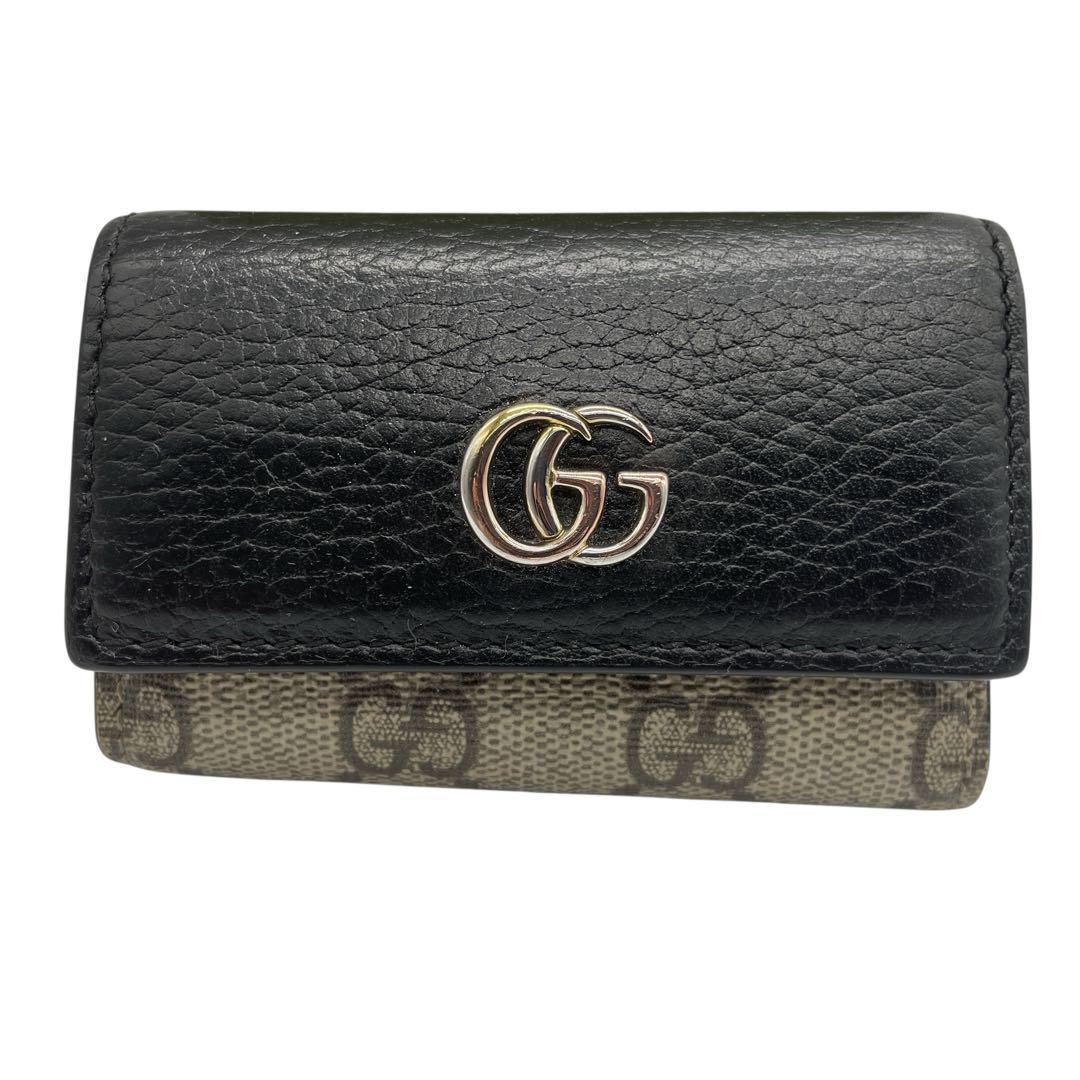 【極美品】GUCCI キーケース GGスプリーム レザー 黒 美品