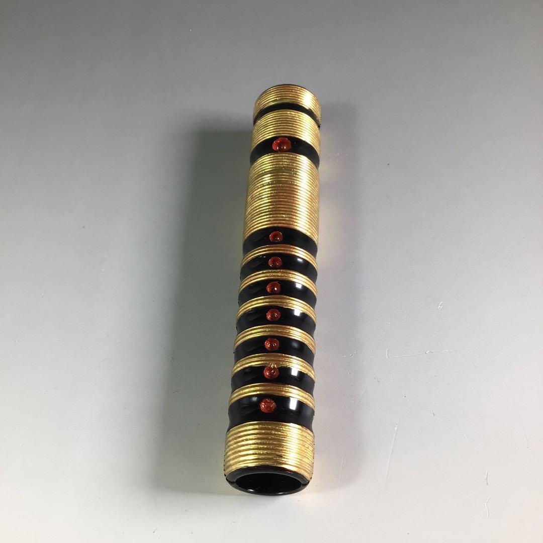 Ｒ６６４　香合　『北村葵春作』『木製』『内金地』『笛香合』　共箱　茶道具