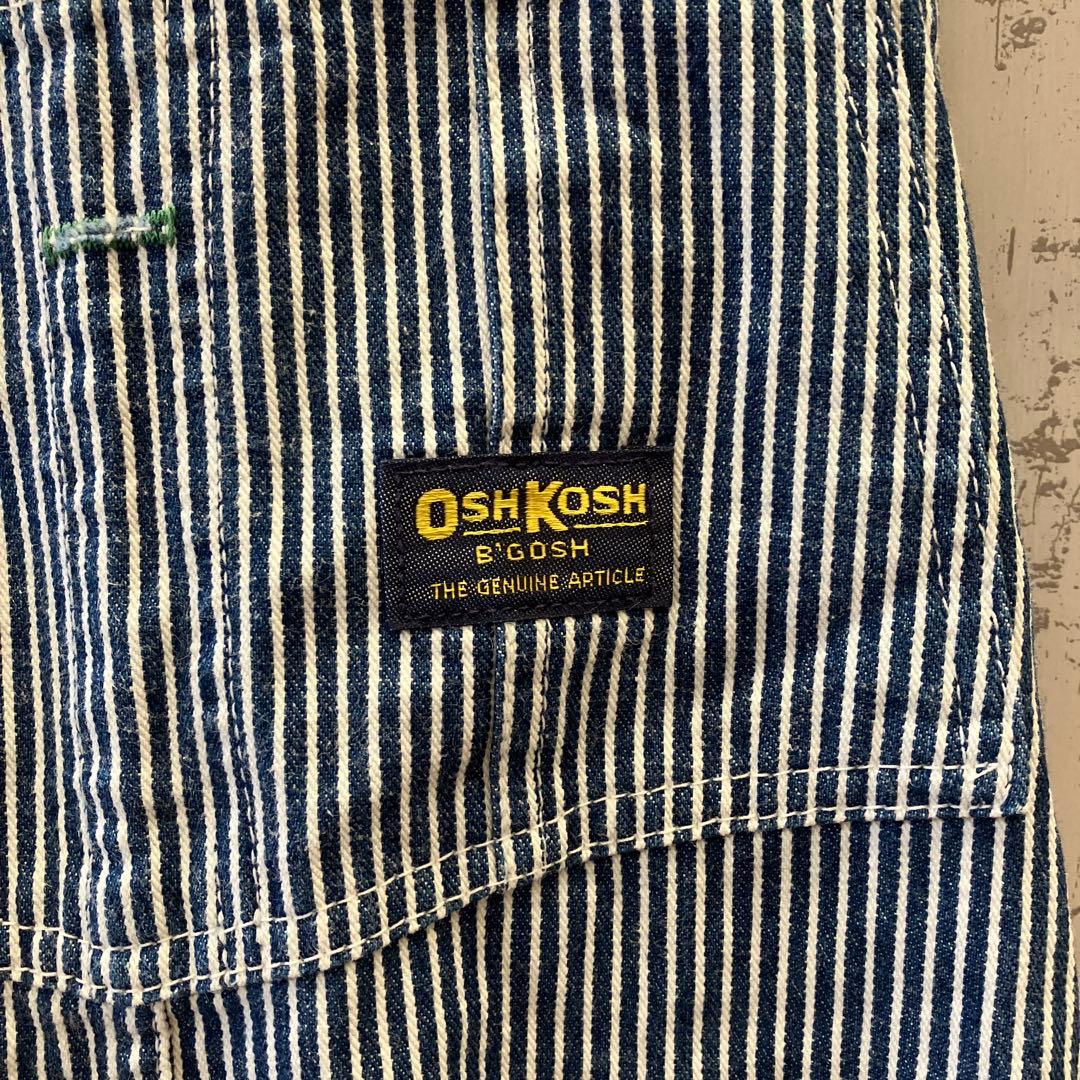 9.8 オシュコシュ USA製 ヒッコリー オーバーオール つなぎ ワークウェア