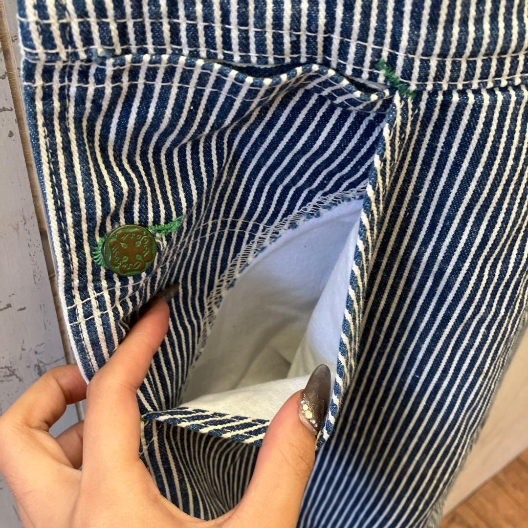 9.8 オシュコシュ USA製 ヒッコリー オーバーオール つなぎ ワークウェア