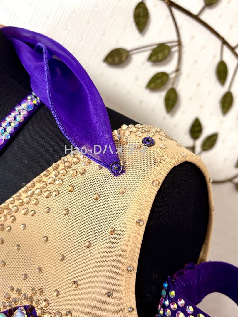 新品★ダンスドレス★スタンダード★社交ダンス★競技会★パーティー★パープル