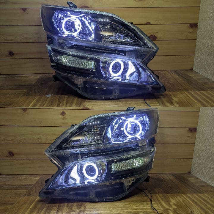 20系 ヴェルファイア 後期 イカリング ヘッドライト 黄ばみ無し