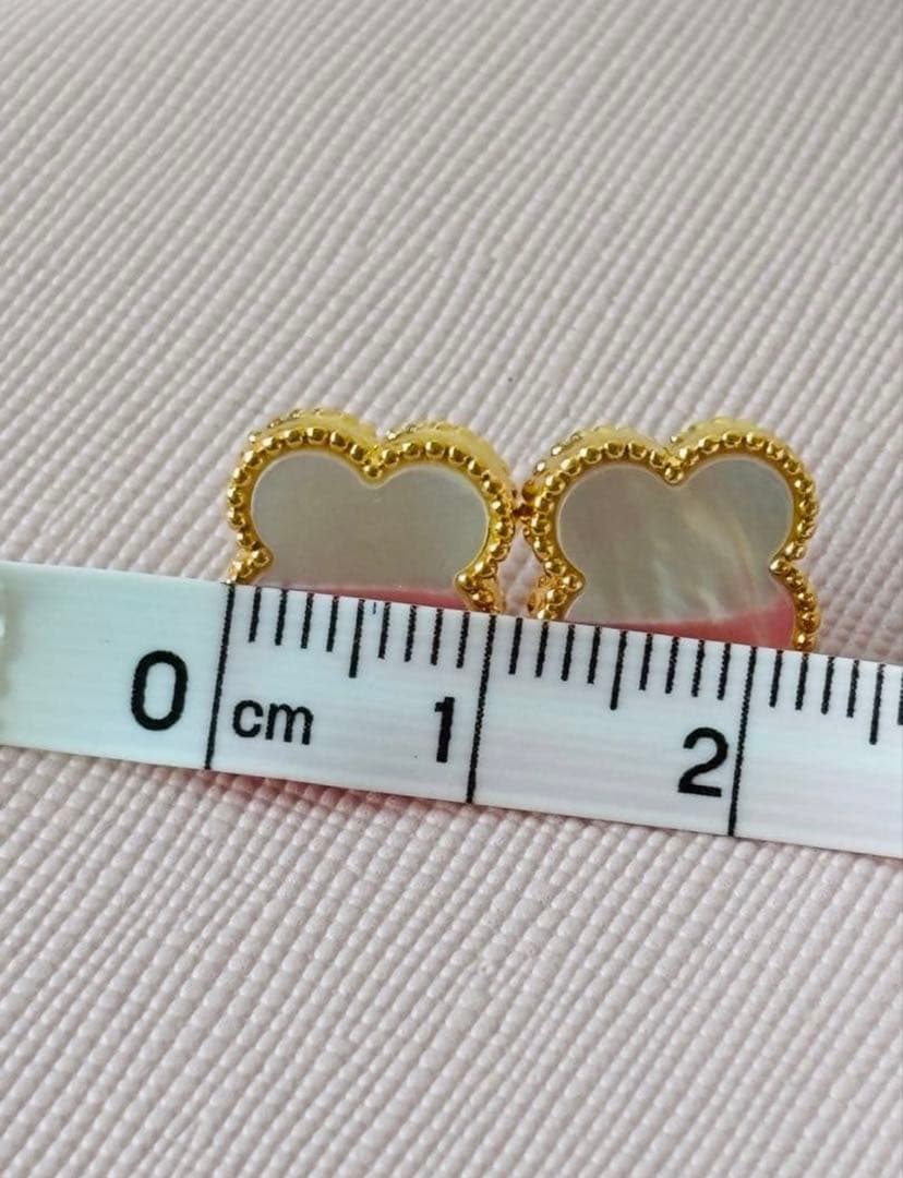 18金 K18ゴールド レディース 新品 10mm クローバーピアス