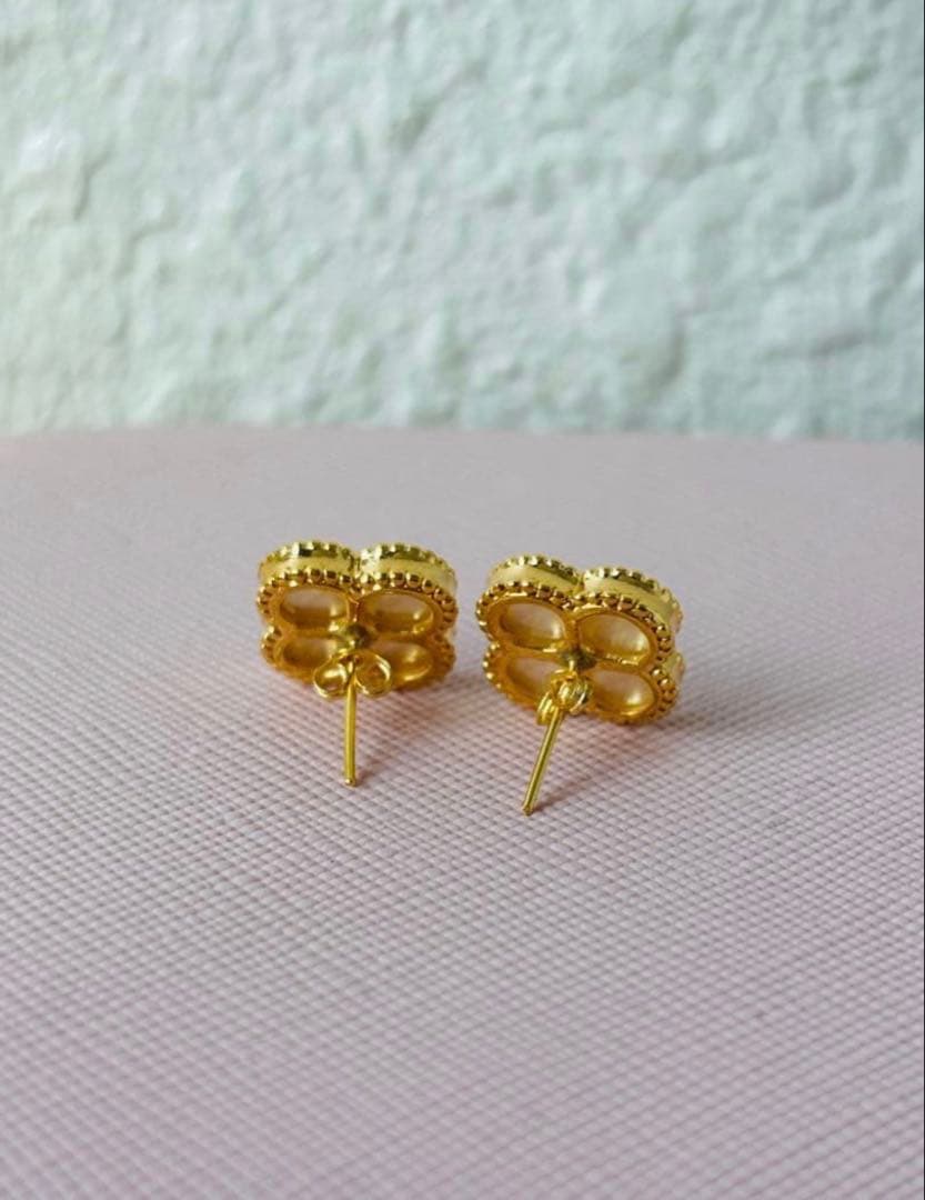 18金 K18ゴールド レディース 新品 10mm クローバーピアス