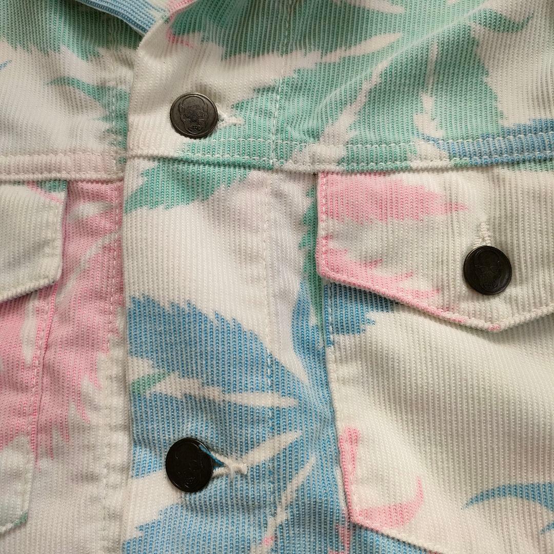 ルシアンペラフィネ 総柄デニムジャケット XL