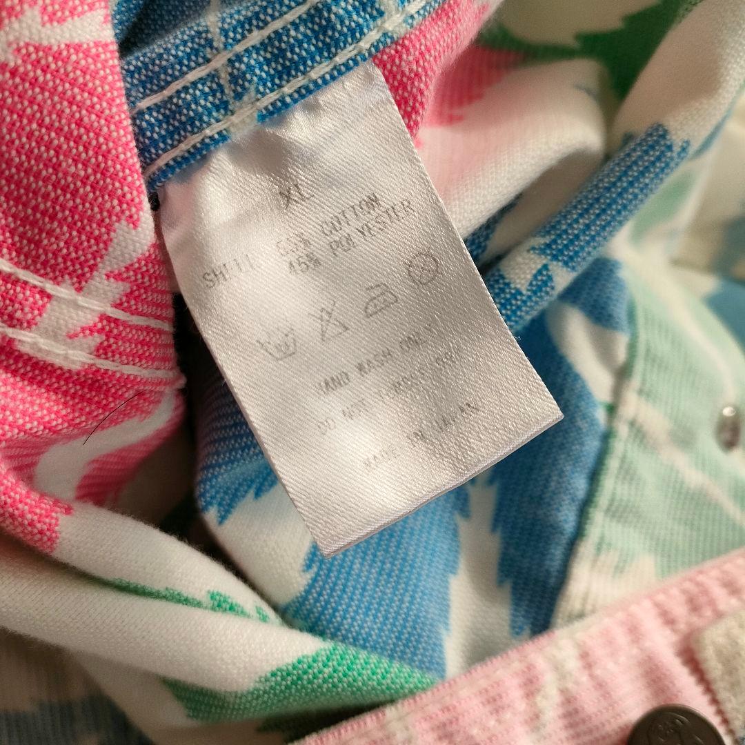 ルシアンペラフィネ 総柄デニムジャケット XL