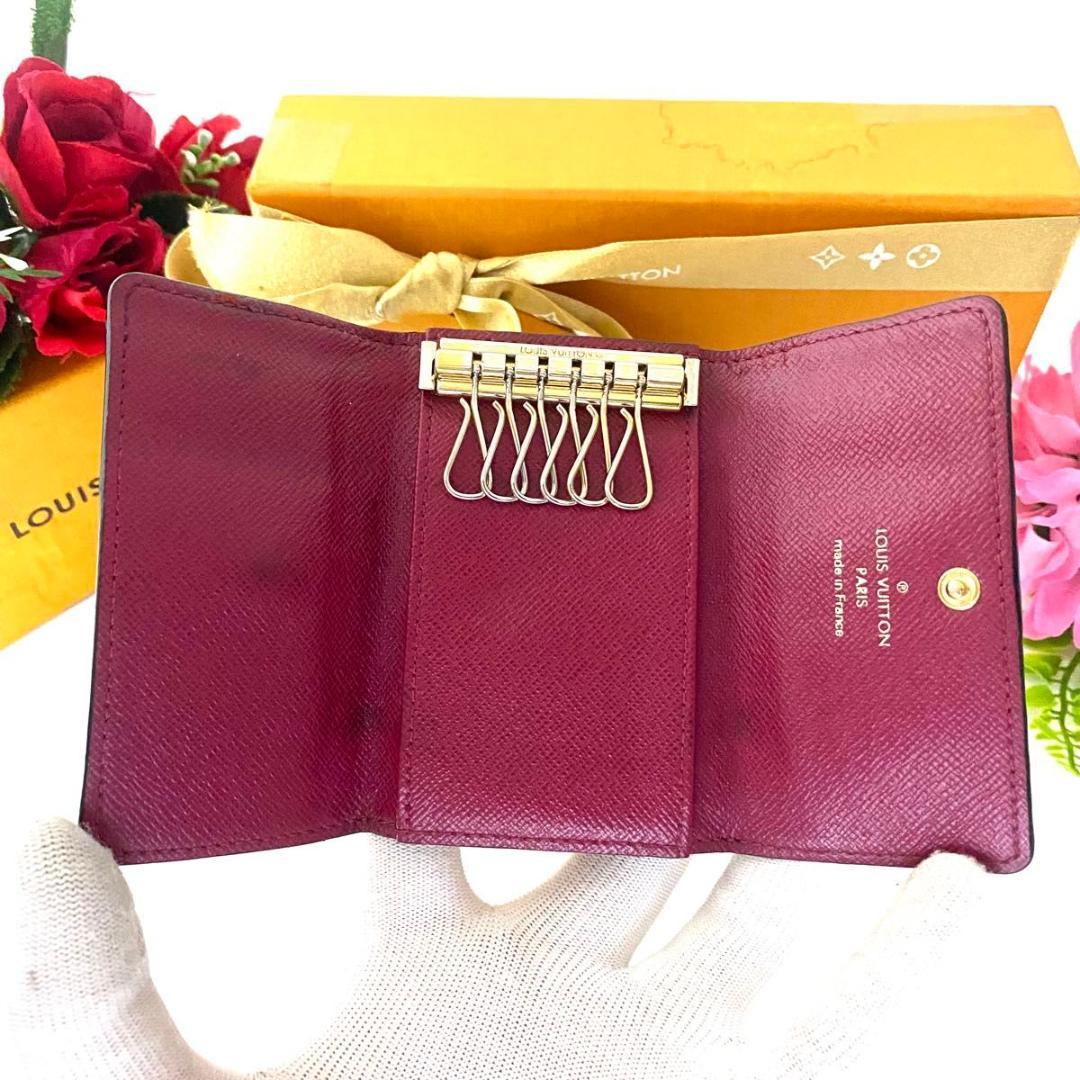 ルイ ヴィトン◎ミュルティクレ6 フューシャ モノグラム キーケース ブラウン