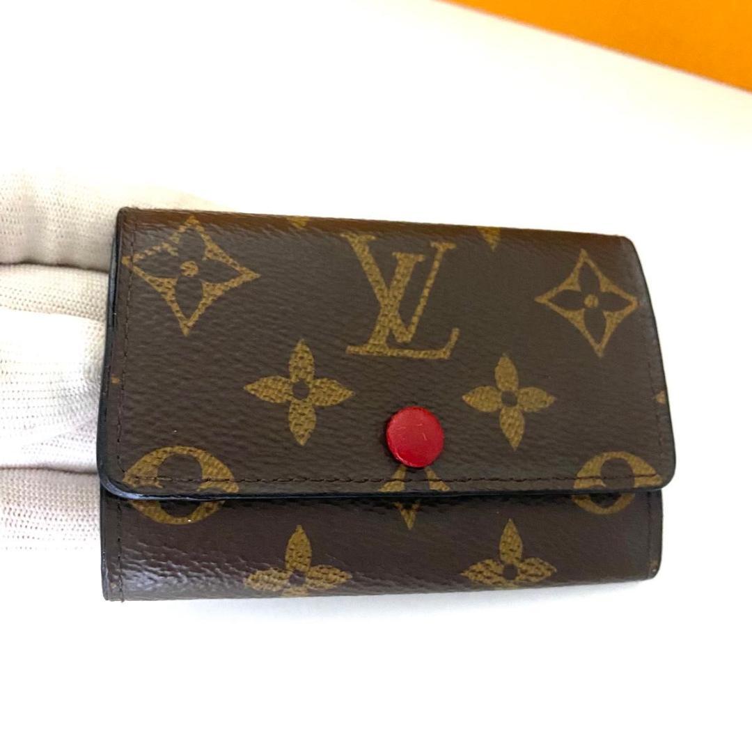 ルイ ヴィトン◎ミュルティクレ6 フューシャ モノグラム キーケース ブラウン