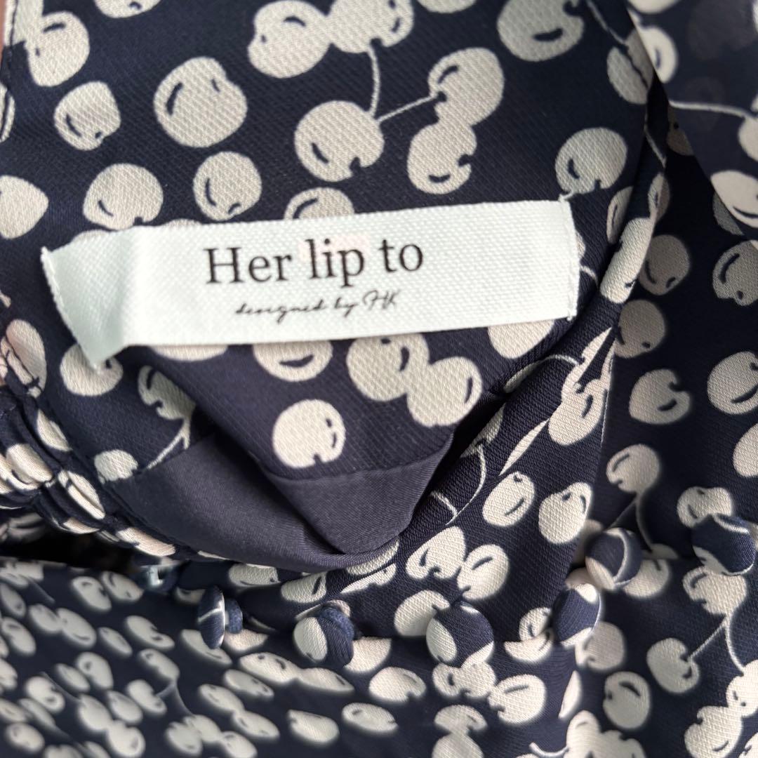 ワンピース herlipto Cherry Pattern Two Piece navy M