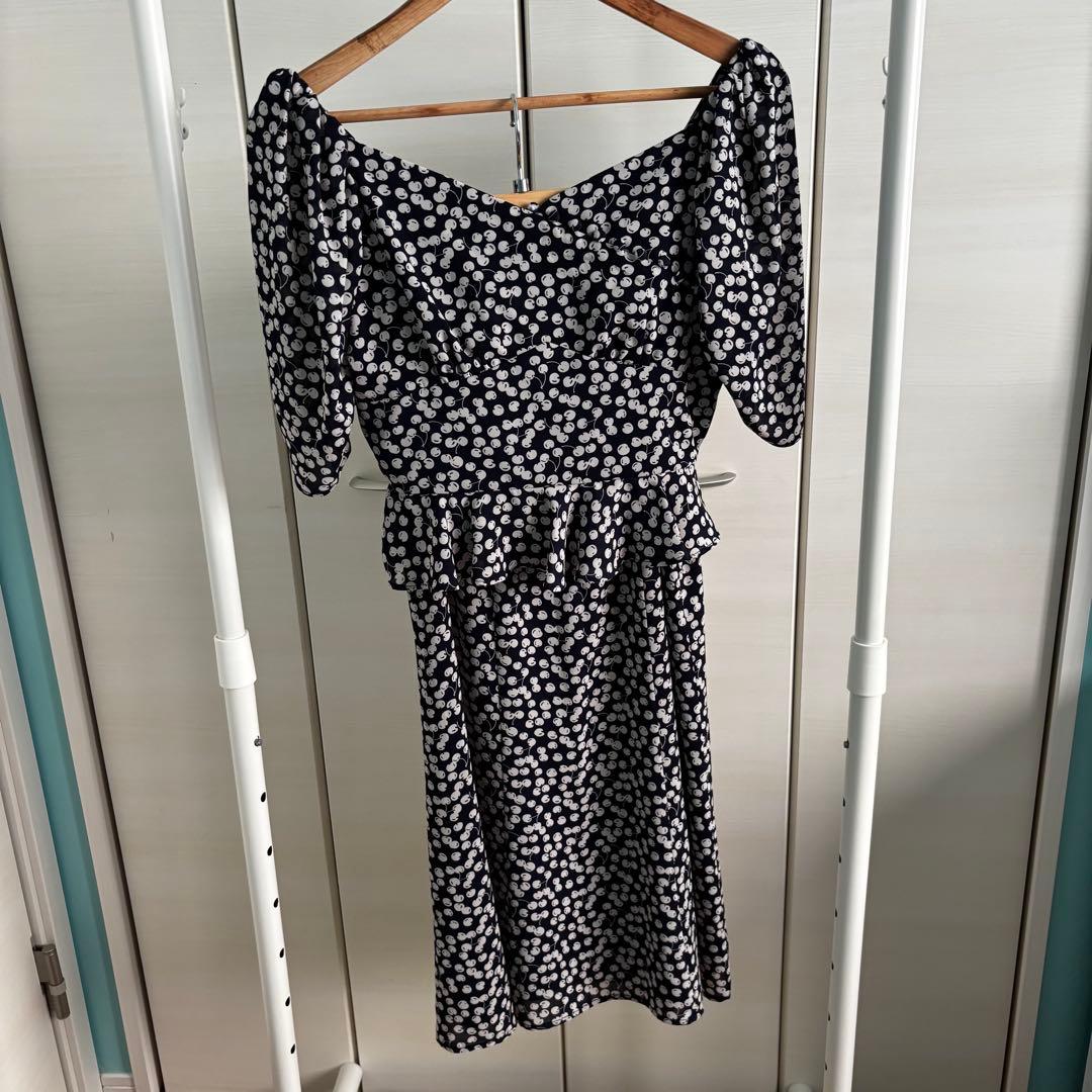ワンピース herlipto Cherry Pattern Two Piece navy M