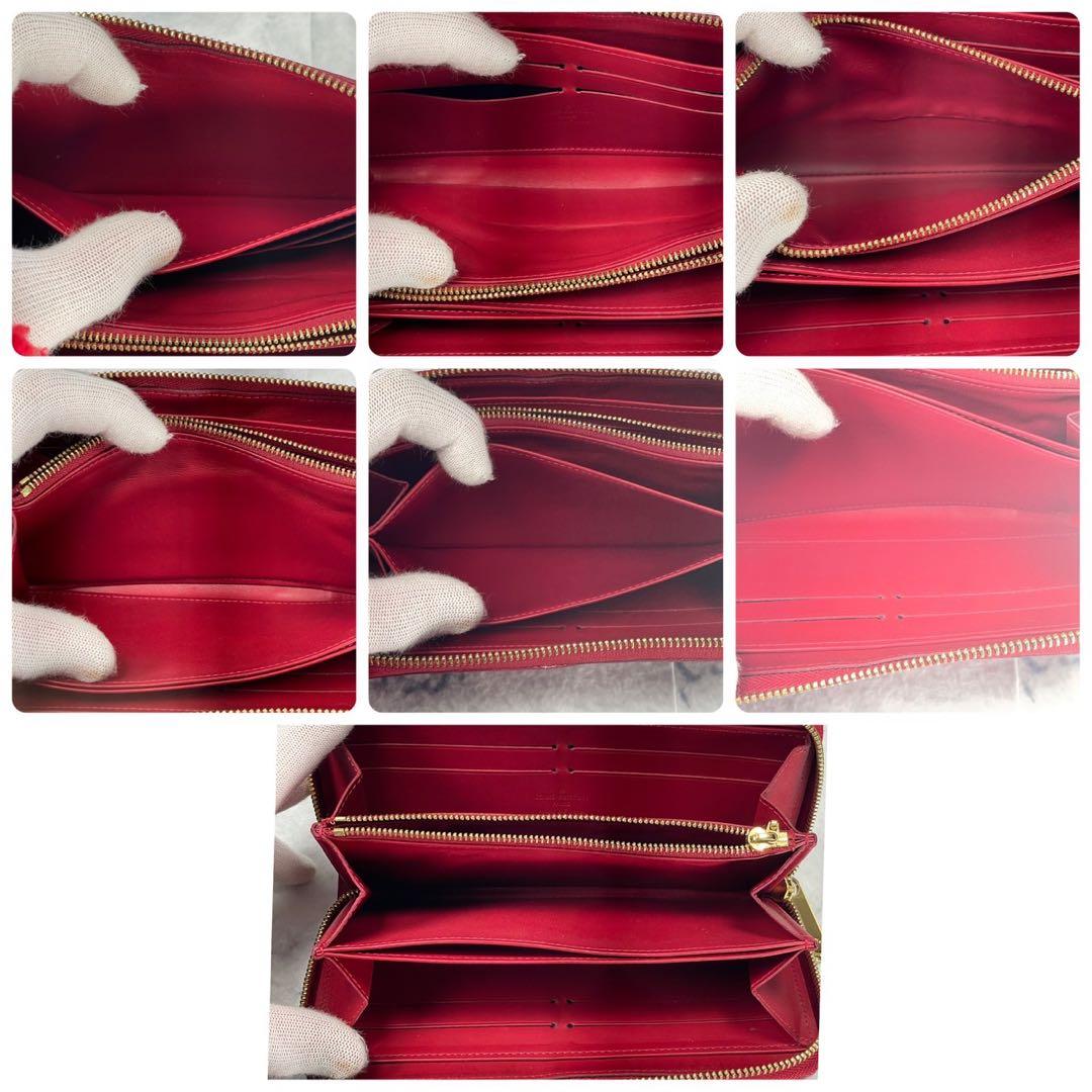 LOUIS VUITTON ヴェルニ レイユール ジッピーウォレット レッド