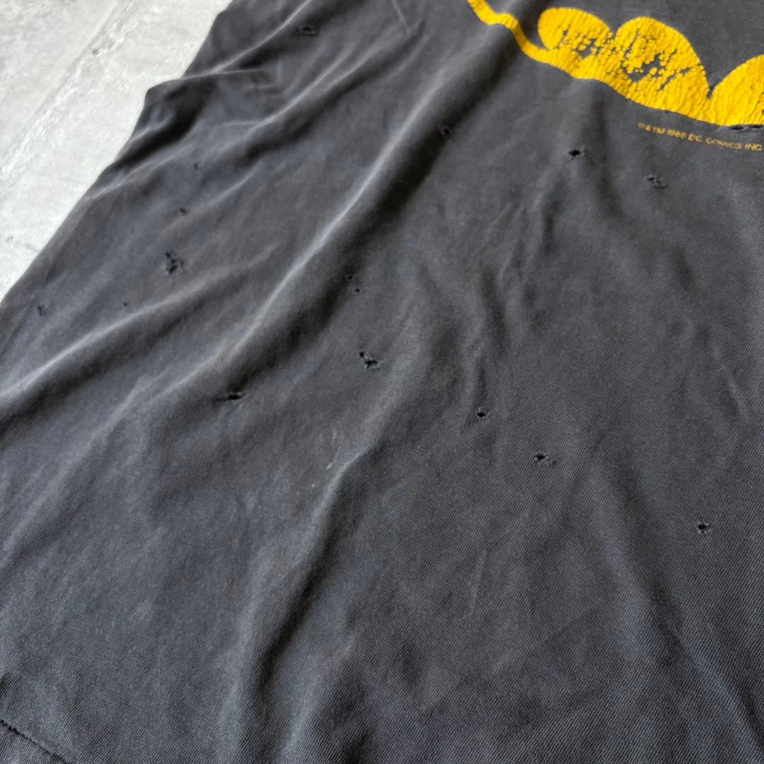 80s バットマン ノースリーブTシャツ 鬼フェード ダメージ ボロ y2k