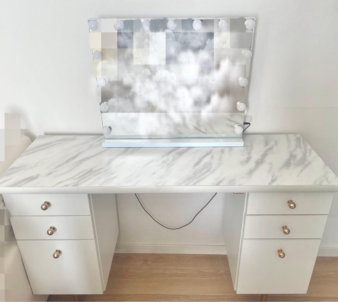 【ドレッサー＋鏡】Francfranc エルドラド コスメデスク 女優鏡付