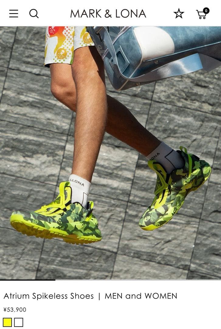 【【特価】】マークアンドロナ　ゴルフシューズ　28cm イエロー迷彩　大丸販売中